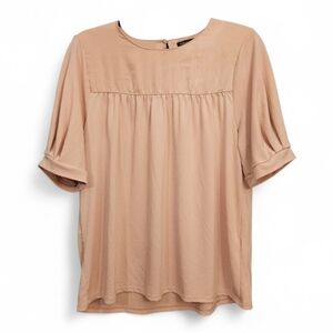 ​Banana Republic Blush Pink Crepe Puff Sleeve Blouse - Size Large